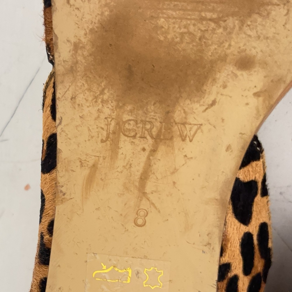 J.Crew Flats Zoe Leopard Calf Hair d'Orsay Flats Womens 8 Animal Print - Picture 10 of 10